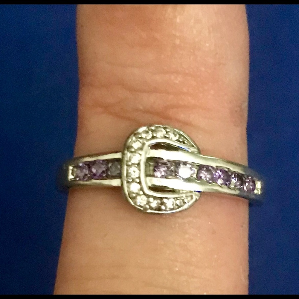 Small silver buckle ring